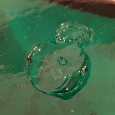 Two Hand Blown Green Glass Vases (BD-JS)