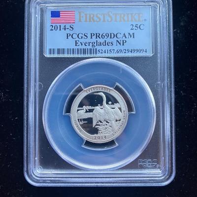 2014-S Everglades National Park Silver Proof Quarter PCGS PR69DCAM First Strike