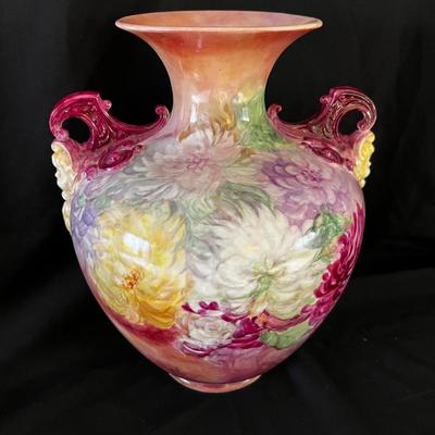 Large Hand Painted Porcelain Chrysanthemum Vase (LR-RG)