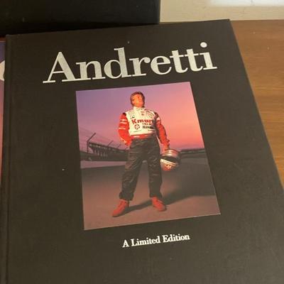 Rare Signed Mario Andretti Limited Ed. Book #586/2500 + Inscribed Paperback Set