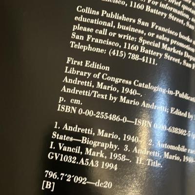 Rare Signed Mario Andretti Limited Ed. Book #586/2500 + Inscribed Paperback Set