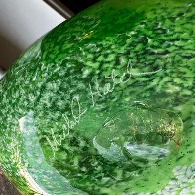 Signed Hand Blown Art Glass Vase (LR-RG)