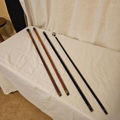 Quartet of Wood/ Metal Walking Canes (BD-JS)