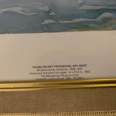 Winslow Homer Key West Seascape Prints – Framed Pair – Metropolitan Museum of Art