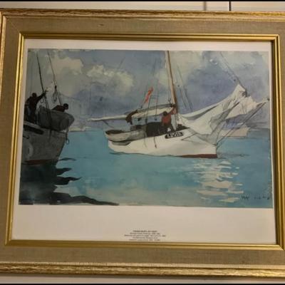 Winslow Homer Key West Seascape Prints – Framed Pair – Metropolitan Museum of Art