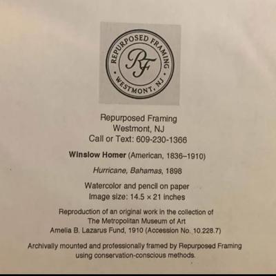 Winslow Homer “Hurricane, Bahamas” – Framed Art Print (Metropolitan Museum of Art)