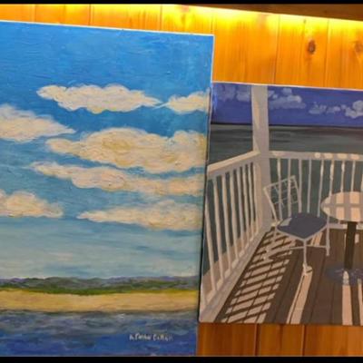 Original Coastal Paintings – Pair (32×32 & 24×30)
