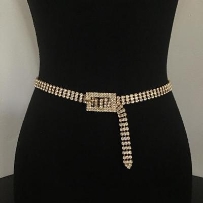 Cute rhinestone waist belt