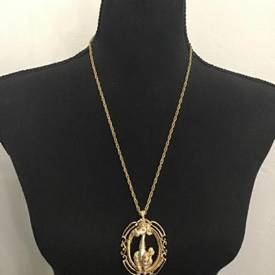 Vintage, Victorian, gold, toned, brooch/pendant poodle