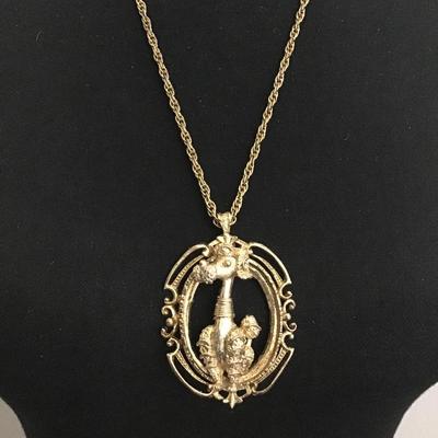 Vintage, Victorian, gold, toned, brooch/pendant poodle