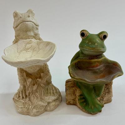 Sale Photo Thumbnail #120: Cream colored one is made of resin and green one is pottery. In good vintage condition.