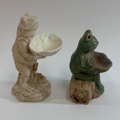 Sale Photo Thumbnail #118: Cream colored one is made of resin and green one is pottery. In good vintage condition.