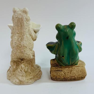 Sale Photo Thumbnail #117: Cream colored one is made of resin and green one is pottery. In good vintage condition.