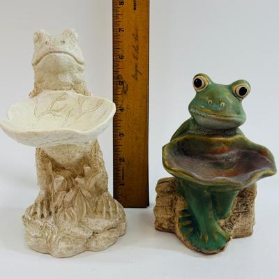 Sale Photo Thumbnail #119: Cream colored one is made of resin and green one is pottery. In good vintage condition.