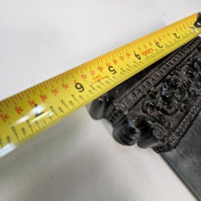 Beveled Wall Mirror With Scrolled Ornate Column Hollywood Regency