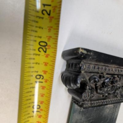 Beveled Wall Mirror With Scrolled Ornate Column Hollywood Regency