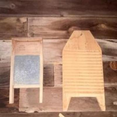 TWO WASHBOARDS ONE FROM NATIONAL WASHBOARD COMPANY NUMBER 703 AND THE OTHER ONE IS UNMARKED