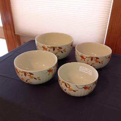HALL CHINA JEWEL TEA AUTUMN LEAF NESTING BOWLS