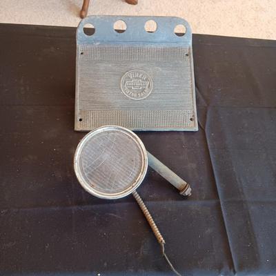 VINTAGE CHEVROLET CAR PART AND AN AUTO SPOT LIGHT