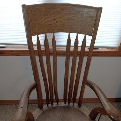 ANTIQUE HIGH BACK DESK CHAIR