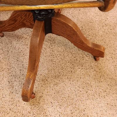 ANTIQUE HIGH BACK DESK CHAIR