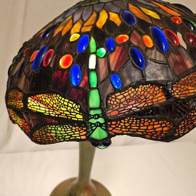 Dragonfly Themed Stained Glass Table Lamp (BD-JS)