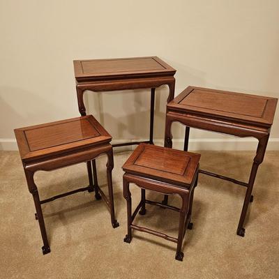 Set of Four Hardwood Nesting Tables (BD-JS)
