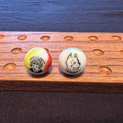 ORPHAN ANNIE AND SANDY COLLECTIBLE MARBLES