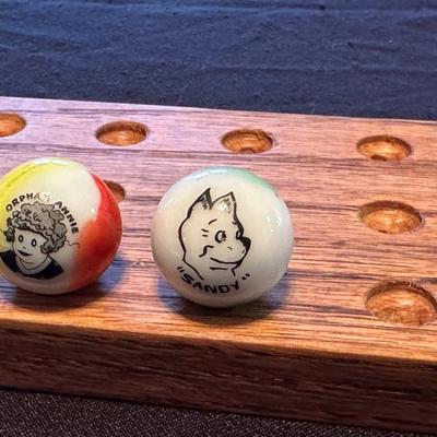 ORPHAN ANNIE AND SANDY COLLECTIBLE MARBLES