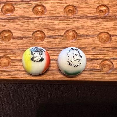 ORPHAN ANNIE AND SANDY COLLECTIBLE MARBLES
