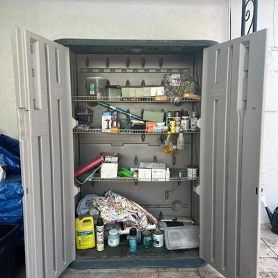 Rubbermaid storage cabinet contents not included