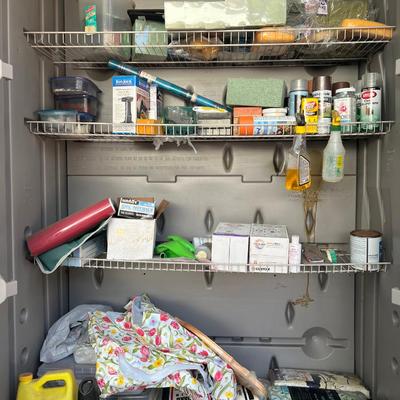 Rubbermaid storage cabinet contents not included