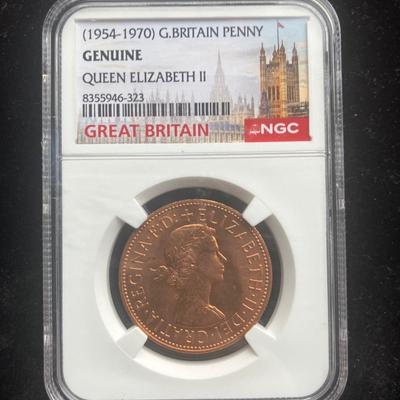 1962 Great Britain Elizabeth II Bronze Penny - NGC Genuine