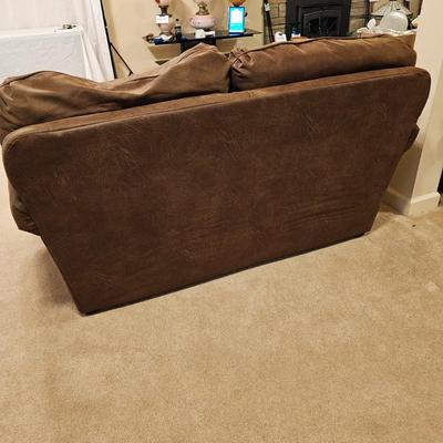 Lane Faux Leather Brown Loveseat (BD-JS)