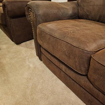 Lane Faux Leather Brown Loveseat (BD-JS)