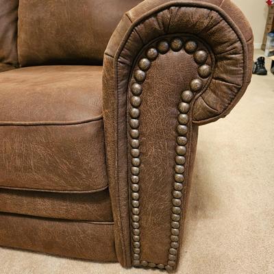 Lane Faux Leather Brown Loveseat (BD-JS)