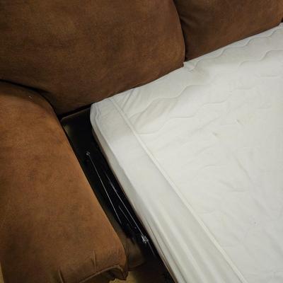 Lane Brown Faux Leather Full Size Sleeper Sofa (BD-JS)