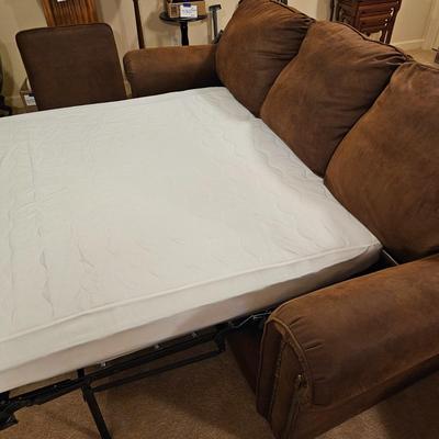 Lane Brown Faux Leather Full Size Sleeper Sofa (BD-JS)