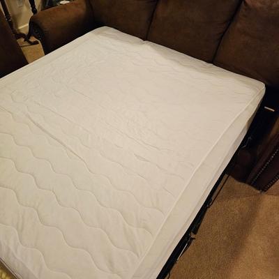 Lane Brown Faux Leather Full Size Sleeper Sofa (BD-JS)