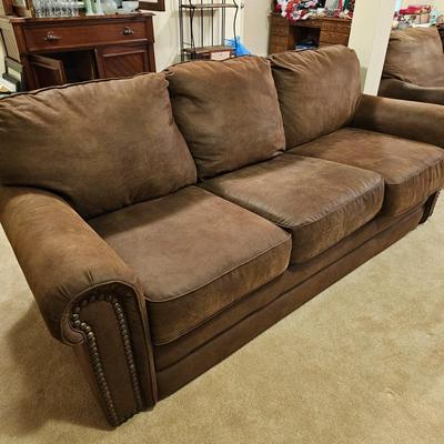 Lane Brown Faux Leather Full Size Sleeper Sofa (BD-JS)