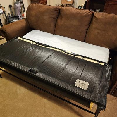 Lane Brown Faux Leather Full Size Sleeper Sofa (BD-JS)