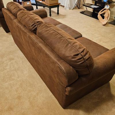 Lane Brown Faux Leather Full Size Sleeper Sofa (BD-JS)