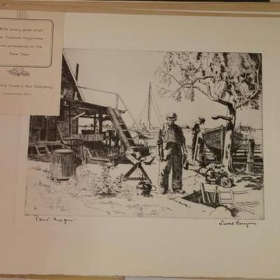 Vintage 1950s Talio-Crome Print Lot (3) w/ Original Envelopes – Lionel Barrymore & Stow Wengenroth