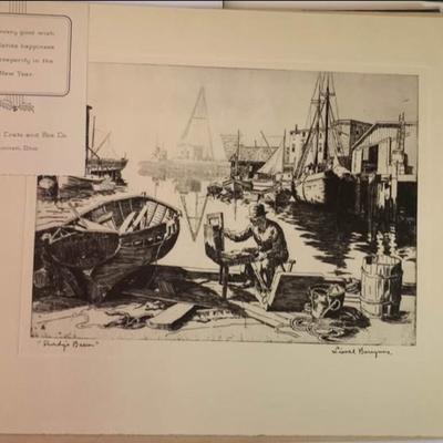 Vintage 1950s Talio-Crome Print Lot (3) w/ Original Envelopes – Lionel Barrymore & Stow Wengenroth