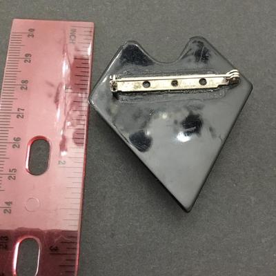 Geometric Vintage art, deco style, diamond shaped brooch