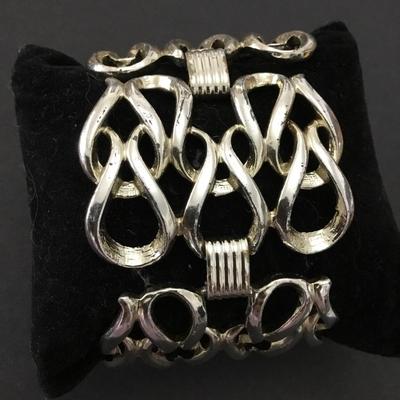 Vintage Sarah Coventry, gold toned, wide panel bracelet