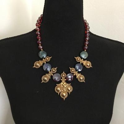 Gorgeous Jose Barrera for Avon 1990s Adriatic Collection, multicolored, statement necklace