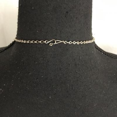 Beautiful, silver toned, blue glass, ethnic statement, necklace