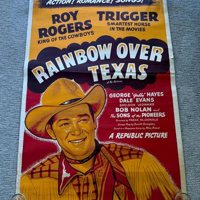 Original Heavy Duty LARGE Movie Poster with Roy Rogers c1950's