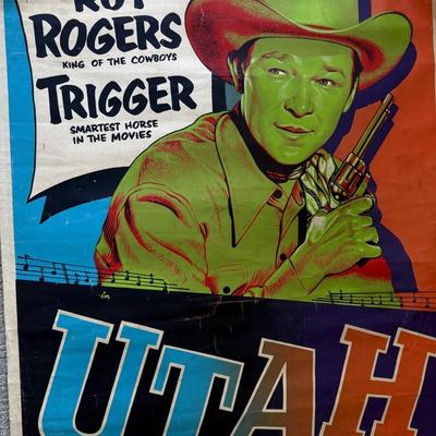 Original Heavy Duty LARGE Movie Poster - Roy Rogers Utah c1950's